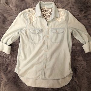 Aeropostale High Low Jean Button up!